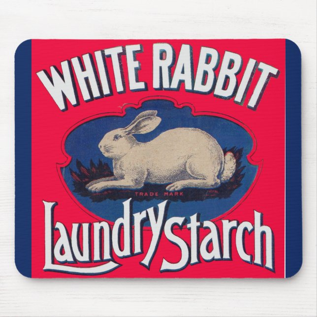 White Rabbit Laundry Starch ad Mouse Pad (Front)