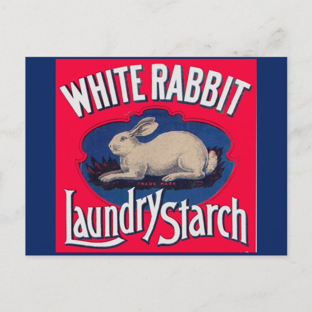 White Rabbit Laundry Starch crate label Postcard (Front)