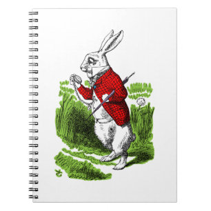 White Rabbit looking at watch. Illustration Notebook