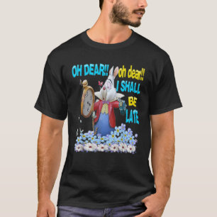 White Rabbit Men Women kids Alice in Wonderland   T-Shirt