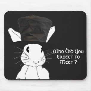White Rabbit Mouse Pad