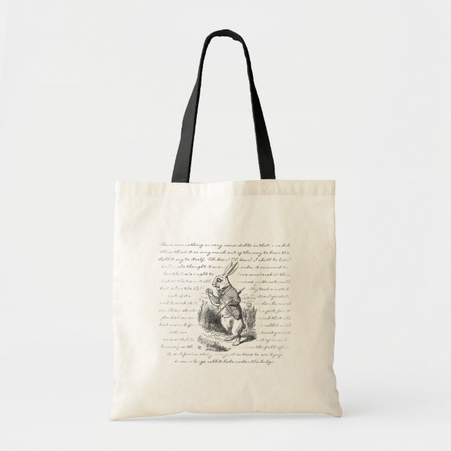 White Rabbit - Oh Dear! Oh Dear! I shall be Late! Tote Bag (Front)