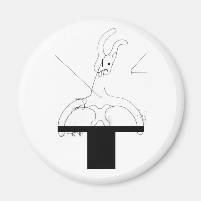 White Rabbit Out of a Top Hat Magnet (Front)