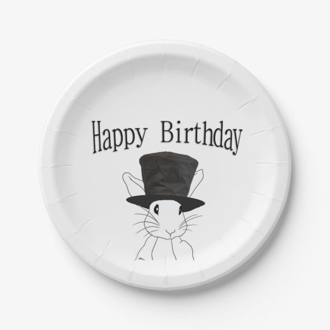 White Rabbit Paper Plate (Front)