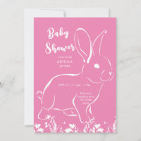 White Rabbit Pink Baby Shower