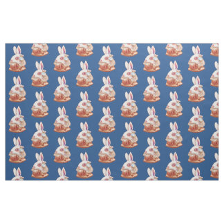 white Rabbit Pop Surrealism Illustration fabric