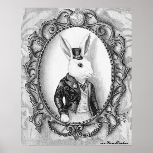 White Rabbit Poster Alice in Wonderland Poster (Front)