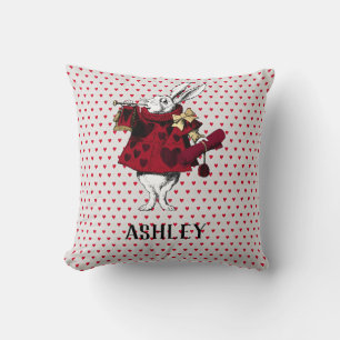 White Rabbit Queens Garb Personalised  Cushion