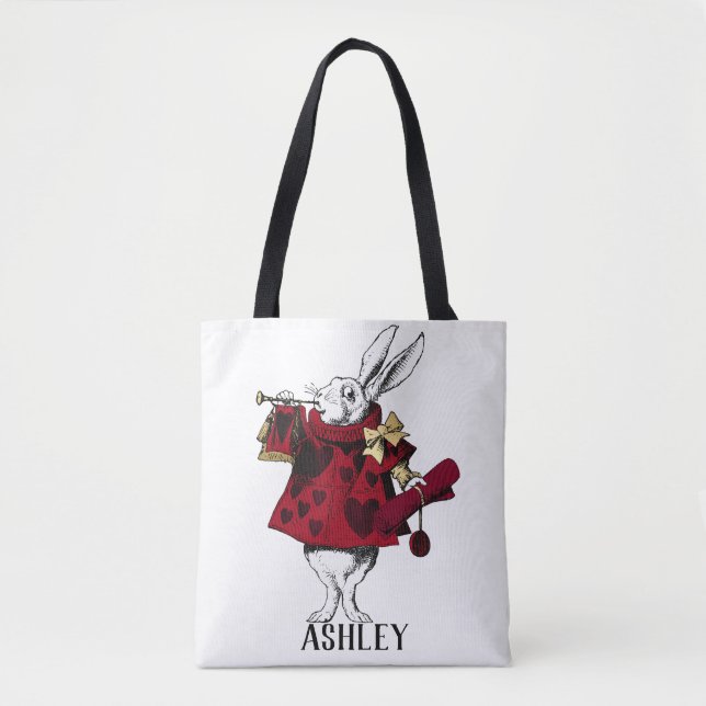 White Rabbit Queens Garb Personalised  Tote Bag (Front)