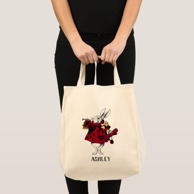 White Rabbit Queens Garb Personalised  Tote Bag (Front (Product))