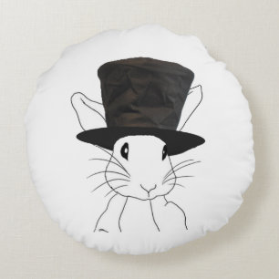 White Rabbit Round Cushion