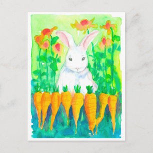 White Rabbit Spring Garden Postcard