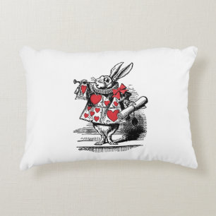 White Rabbit Trumpeter Alice Adv in Wonderland Decorative Cushion