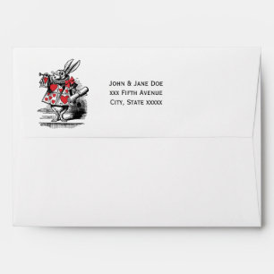 White Rabbit Trumpeter Alice Adv in Wonderland Envelopes