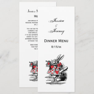 White Rabbit Trumpeter Alice Adv in Wonderland Invitation
