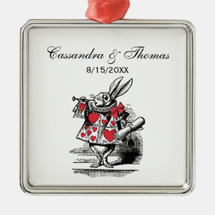 White Rabbit Trumpeter Alice Adv in Wonderland Metal Tree Decoration