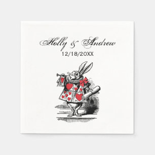 White Rabbit Trumpeter Alice Adv in Wonderland Napkin