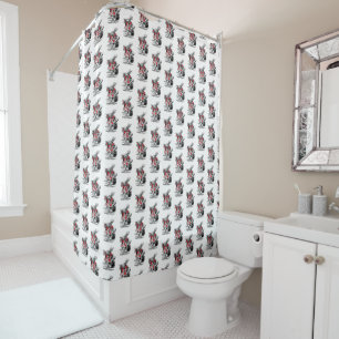 White Rabbit Trumpeter Alice Adv in Wonderland Shower Curtain