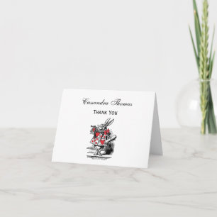 White Rabbit Trumpeter Alice Adv in Wonderland Thank You Card