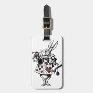White Rabbits of Hearts - Alice in Wonderland Luggage Tag