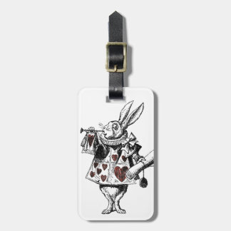 White Rabbits of Hearts - Alice in Wonderland Luggage Tag