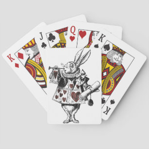 White Rabbits of Hearts - Alice in Wonderland Playing Cards
