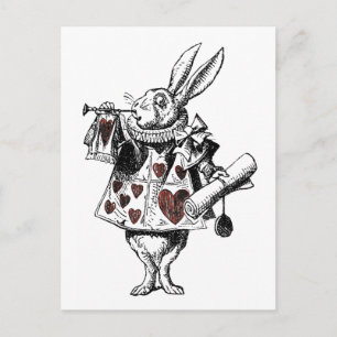 White Rabbits of Hearts - Alice in Wonderland Postcard