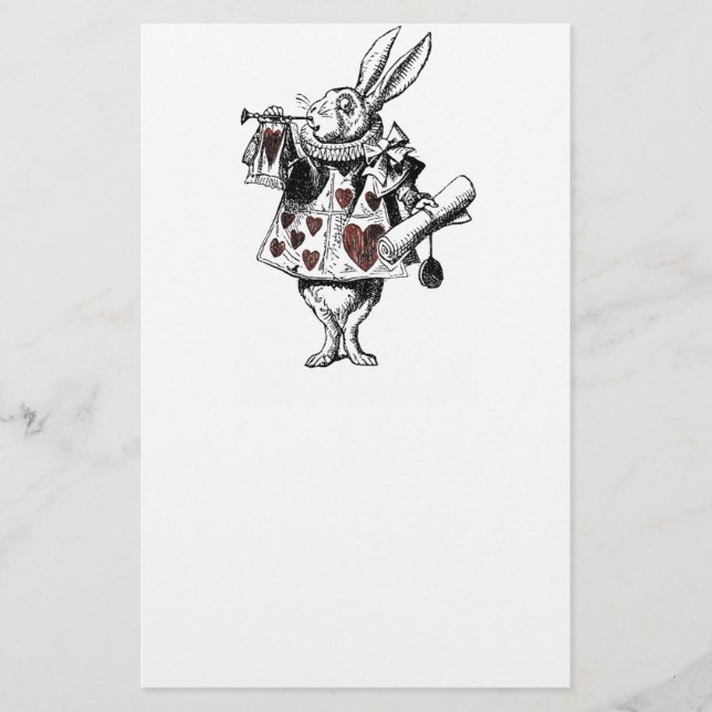 White Rabbits of Hearts - Alice in Wonderland Stationery (Front)