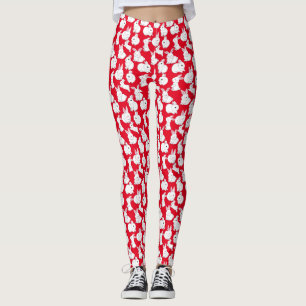 White rabbits pattern 01.bw leggings