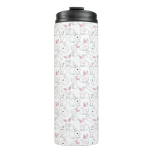 White rabbits pattern 01.bw Two-Tone Thermal Tumbler