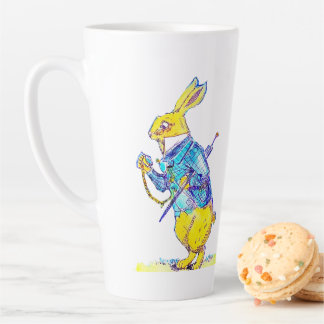 White Rabbit's Time Management Plan Latte Mug