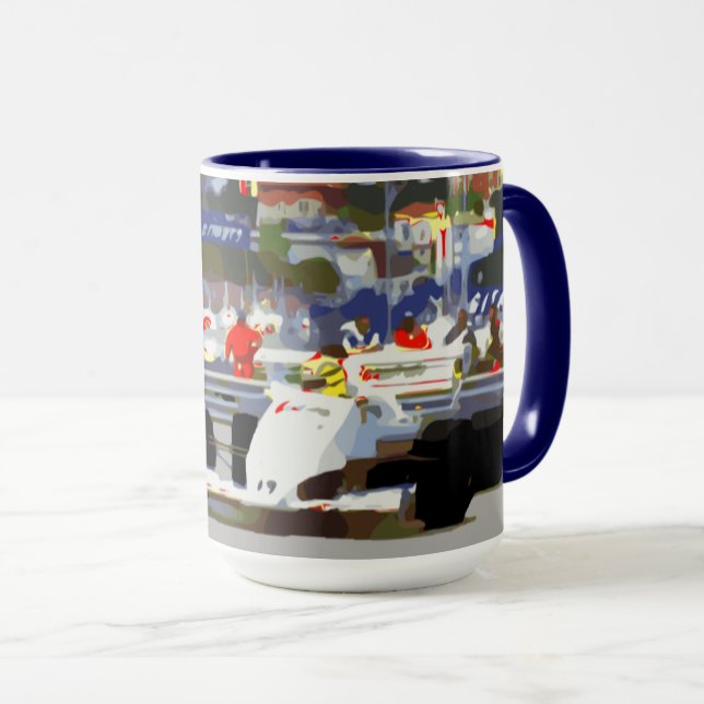 WHITE RACE CAR - City Circuit Mug (Front Right)
