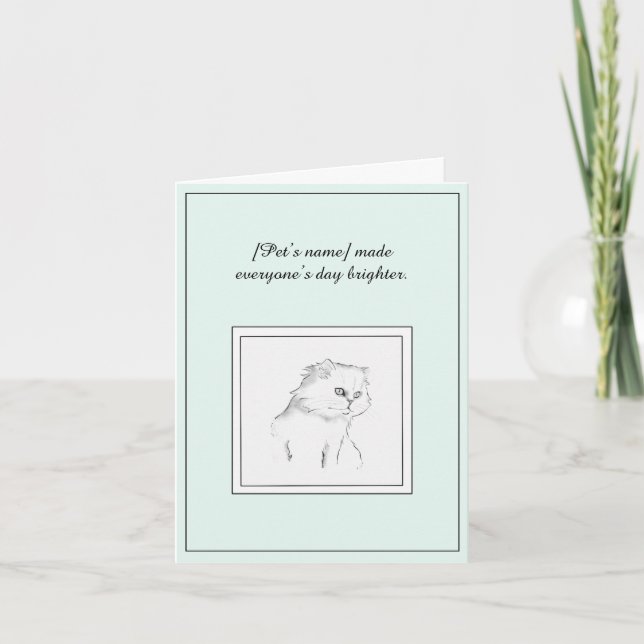 White Ragdoll Sympathy Greeting Card (Front)