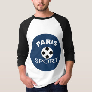 White raglan / Marine T-shirt PARIS SPORT