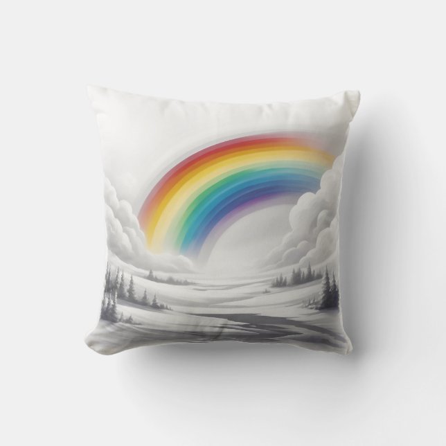 White Rainbow Cushion (Front)