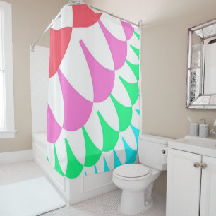 White Rainbow Scales Shower Curtain