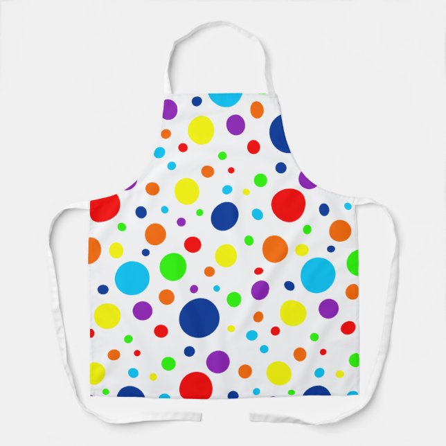 White Rainbow Spots Apron (Front)