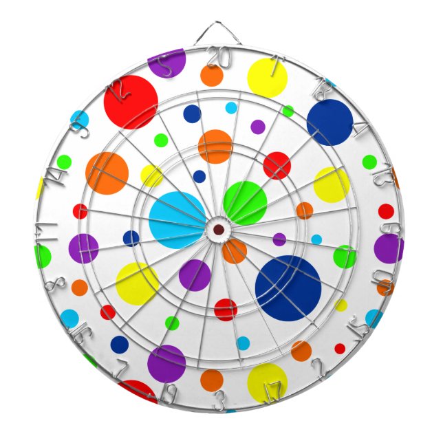 White Rainbow Spots Dartboard (Front)