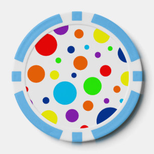 White Rainbow Spots Poker Chips