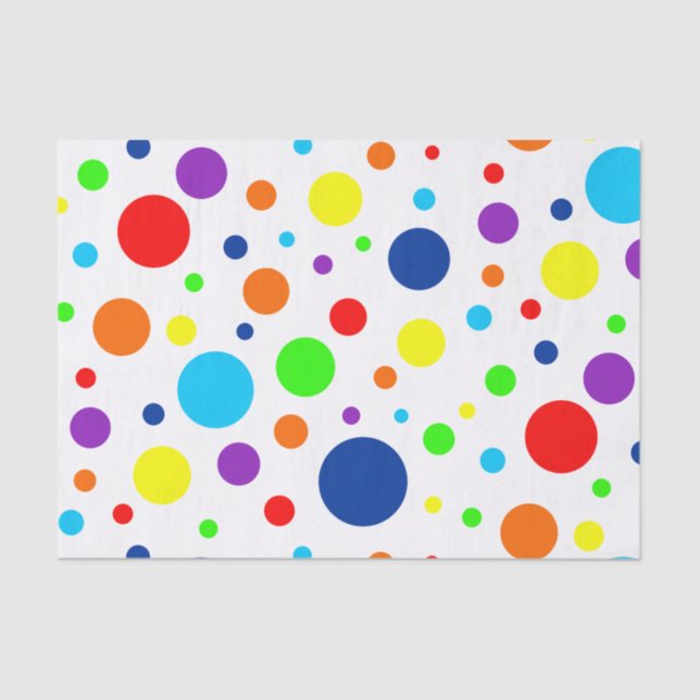 White Rainbow Spots Tissue Paper (Front)