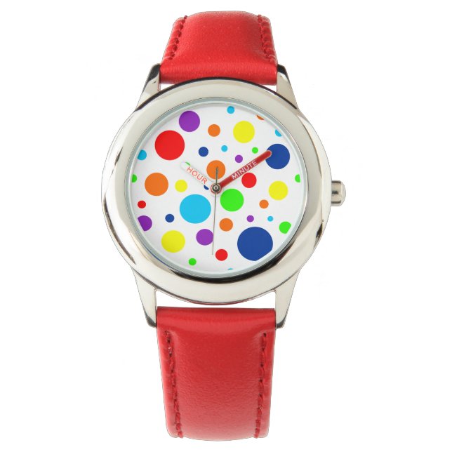 White Rainbow Spots Watch (Child) (Front)