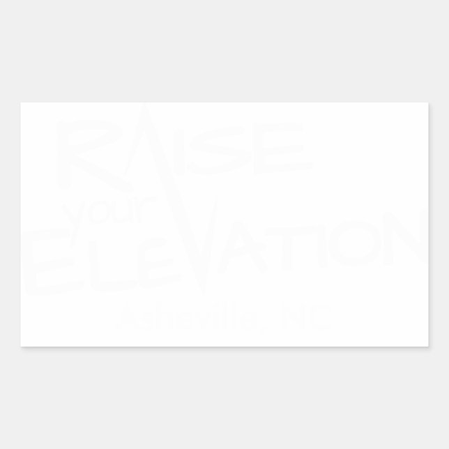 White Raise Your Elevation Logo Clear Background Rectangular Sticker (Front)