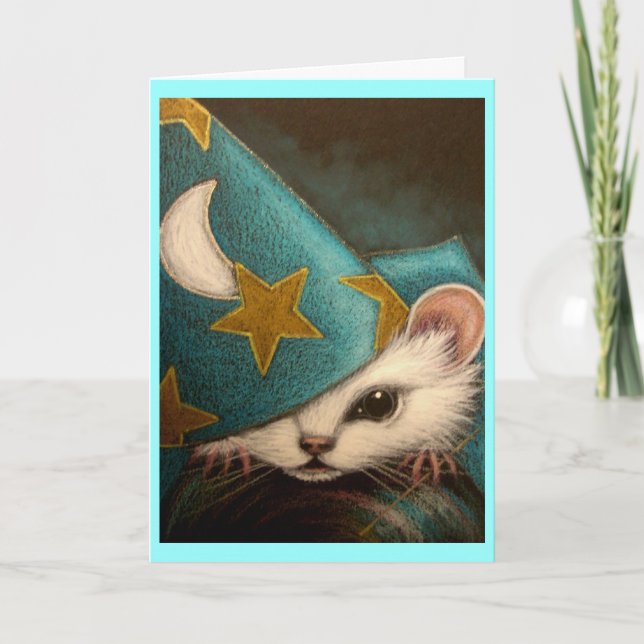 WHITE RAT/MICE/MOUSE WIZARD Card (Front)
