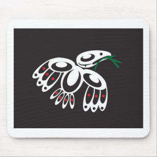 White Raven Mouse Pad