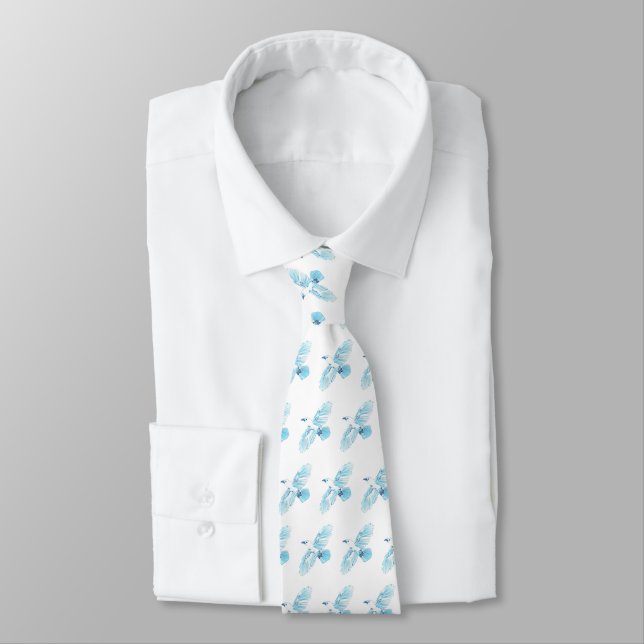 White Raven Tie (Tied)
