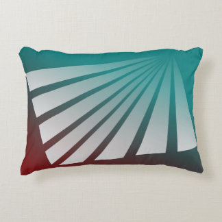 White rays on burgundy teal decorative cushion