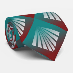 White rays on burgundy teal tie
