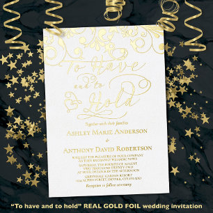 White Real Gold Foil To Have To Hold Heart Wedding