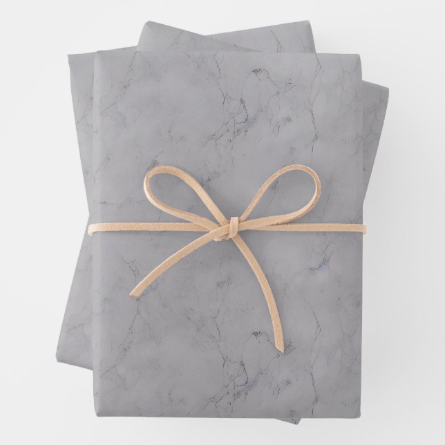 White Real Marble Design - Unique Off White Wrapping Paper Sheet (In situ)