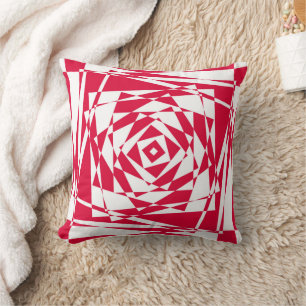 White red abstract illusion  cushion